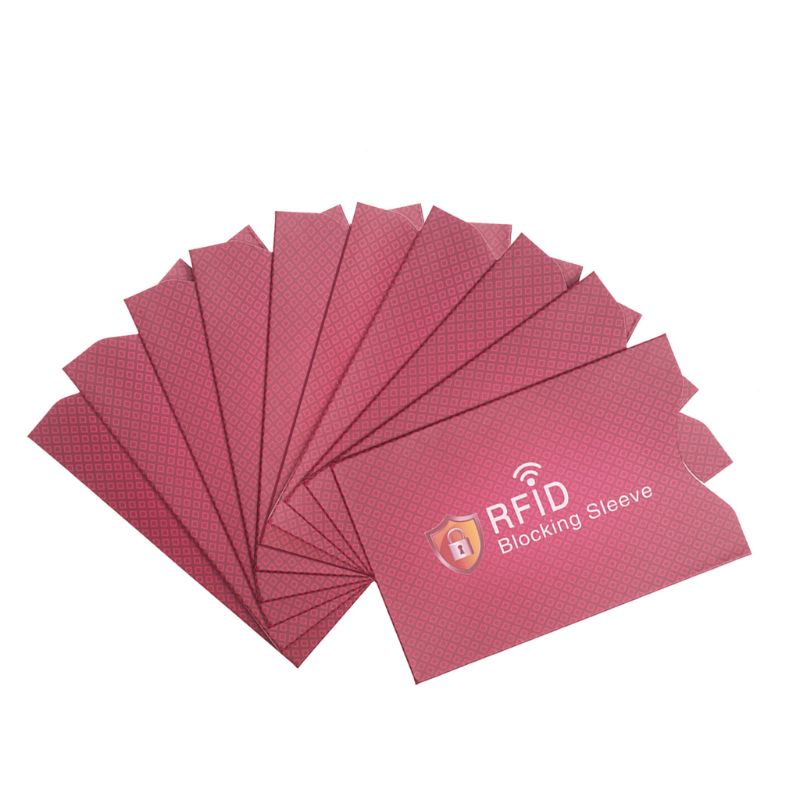 10Pcs Anti Theft for RFID Credit Card Protector Blocking Sleeve Skin Case Cover: Red