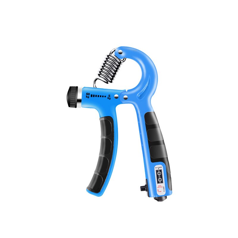 R-Shape Adjustable Hand Grip Sports Strength Countable Exercise Strengthener Gripper Spring Finger Pinch Carpal Expander: Blue