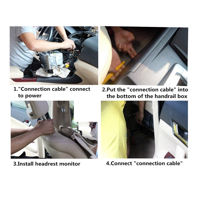 Car Universal 7Inch Tft Led Screen Car Mp5 Player Rear Headrest Digital Display Support Av / Usb / Sd Input / Fm / Speaker - Bla