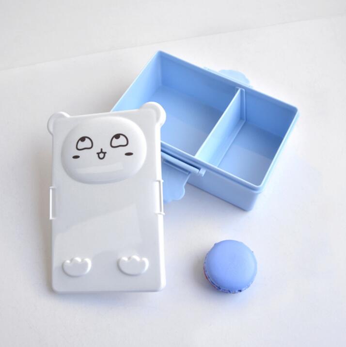 TECHOME Cartoon Cat Lunch Box for Kid Student Child Office Plastic Lunch Box Couple Love Lunch Box Food Container