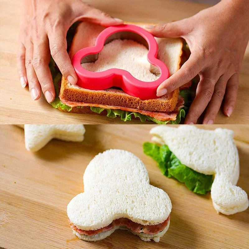 Køkkenbageværktøj sandwichskærer og forseglersæt til børn gør-det-selv-fremstilling af småkageform pandekagemaskine prægemaskine madforme