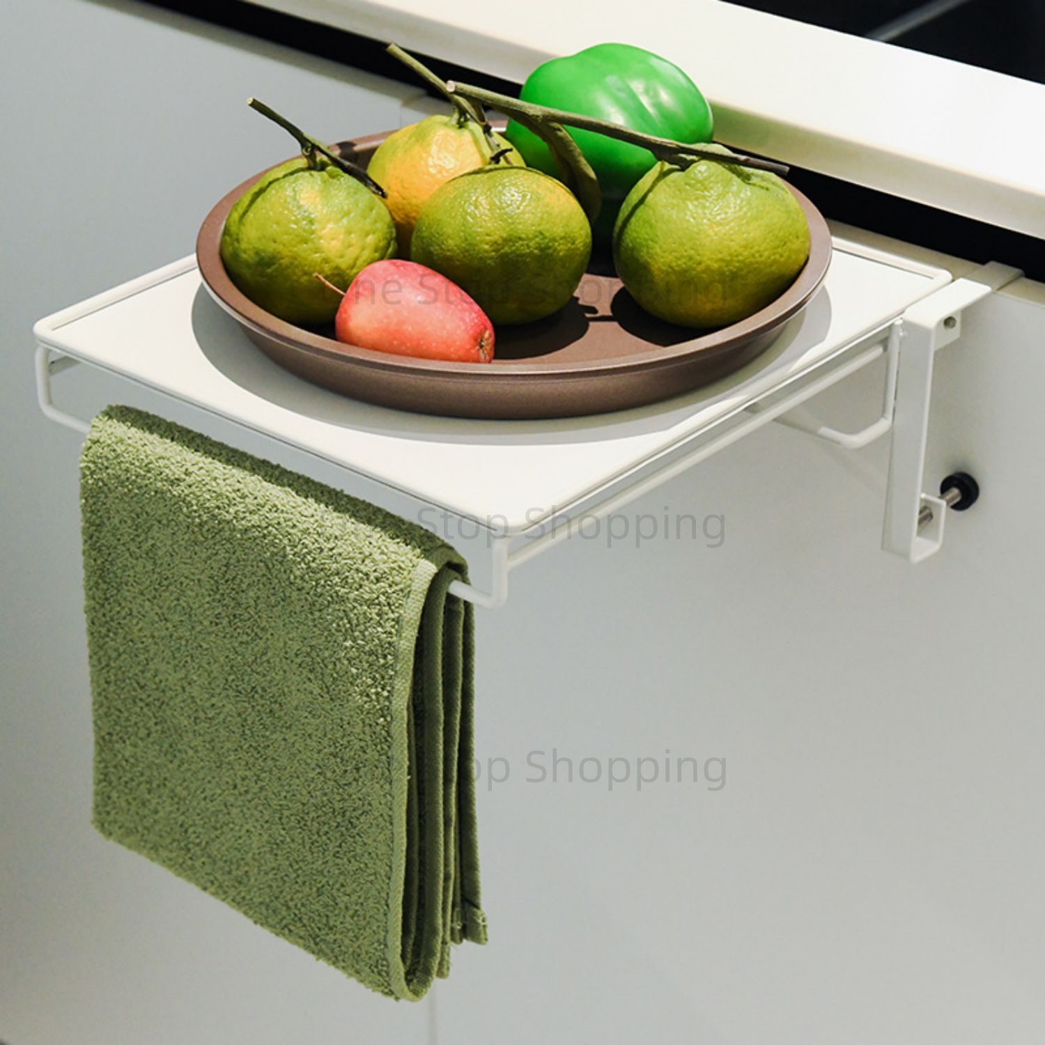 Kitchen Foldable Cabinet Door Organizer Towel Rack Over Cabinet Door Multifunction Rust-Resistant Portable Small Spaces