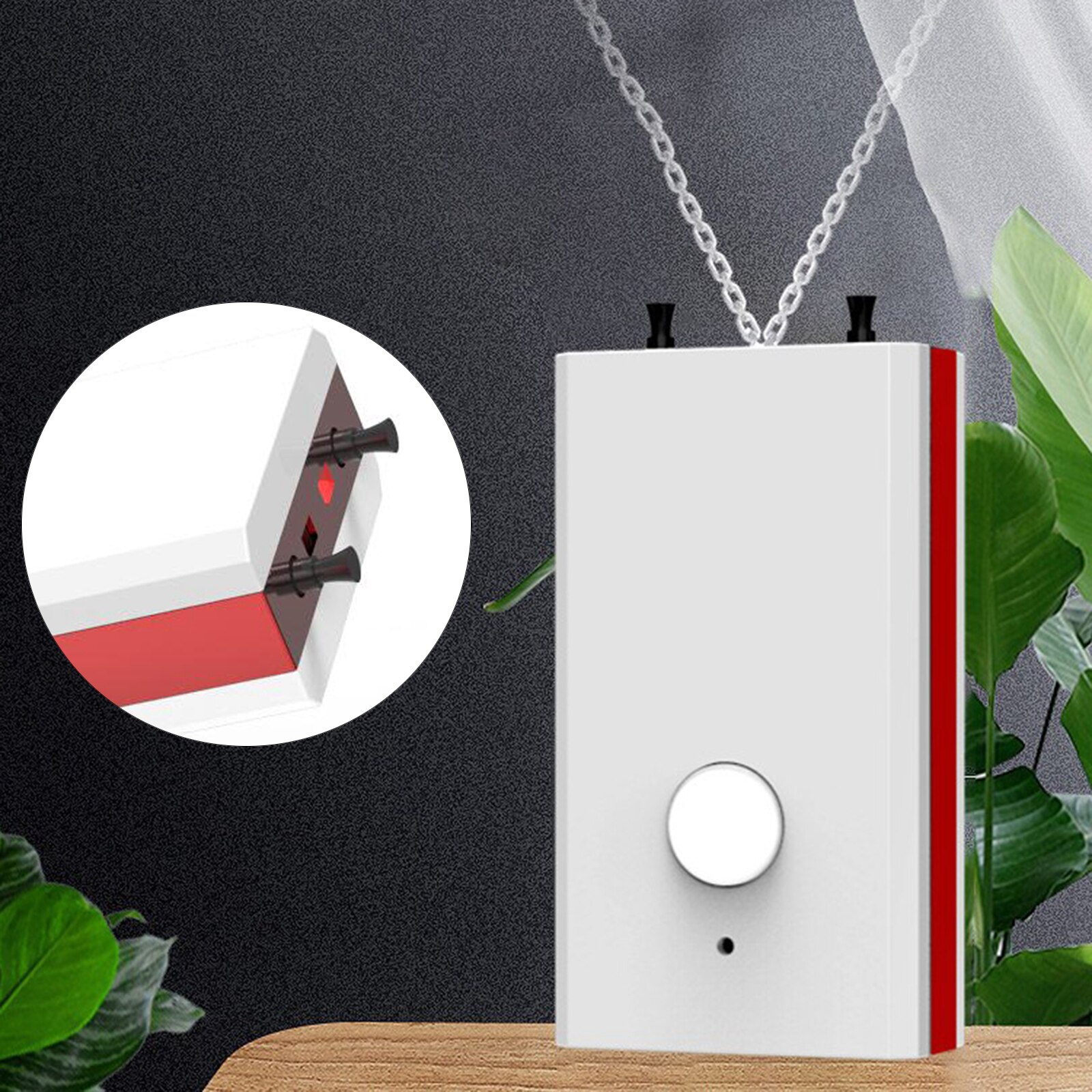 Negative Ions Air Purifier Necklace Wearable Air Cleaner USB Charging& Quiet: Red