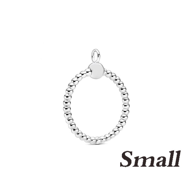S925 Momente Kleine Pavé O-förmigen Charme Anhänger, exquisite Und Hohe Schmuck Für Frauen Als Fit Original Armband: PD655 Small
