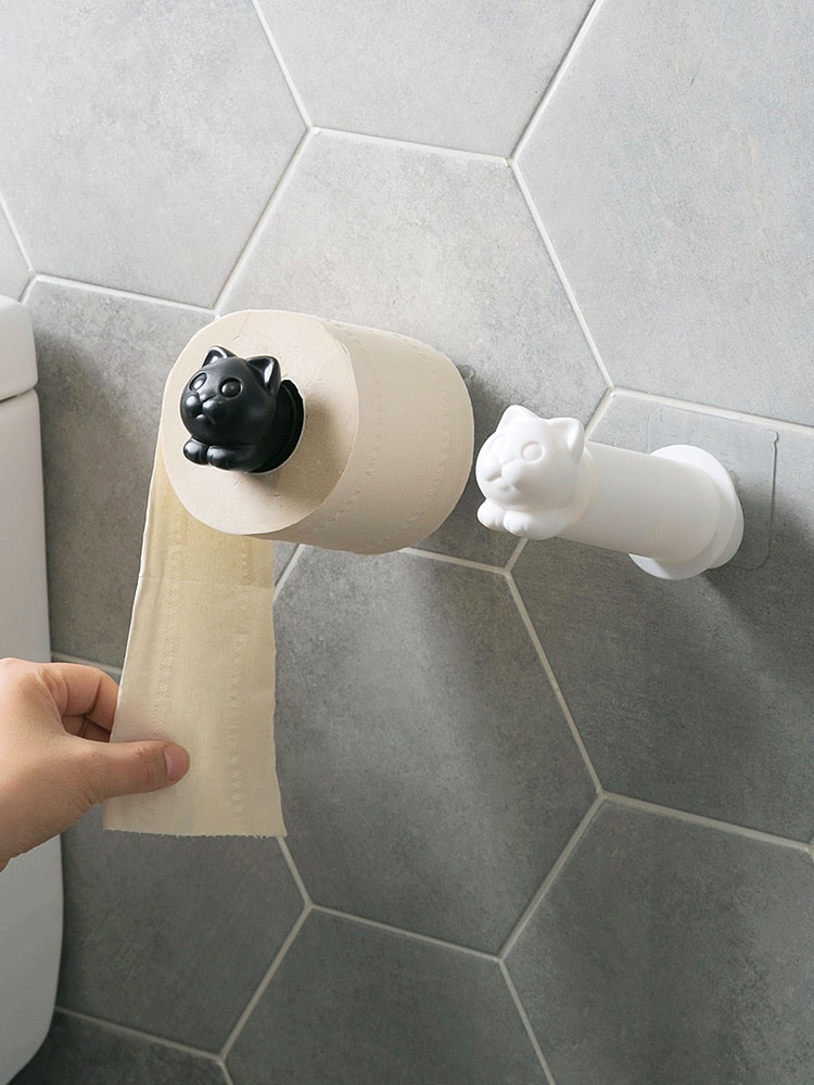 Creatieve Kitten muur opknoping badkamer rolhouder toiletpapier Houders papier houder voor badkamer wc Badkamer accessoires