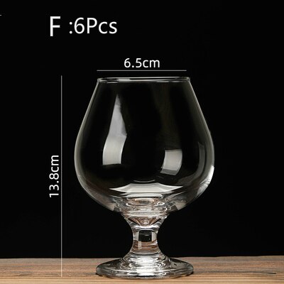 Cognac Brandy Glasstransparent Hoge Capaciteit Beker Rode Wijn Glas Scented Cup Pak Whisky Vodka Bar Restaurant Drinkbeker: F-6Pcs