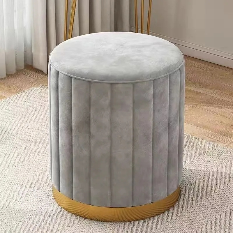 Light Luxury Round Makeup Stools Stools Chairs Bedrooms Sofas Side Stools Dressing Stool Vanity Chairs Storage Bench: Brown