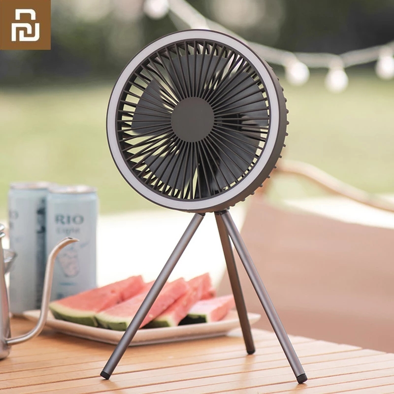 Xiaomi – ventilateur de plafond Portable multifonctionnel, Rechargeable par USB, avec lumière Led, contrôle, pour Camping en plein air, 10000mAh
