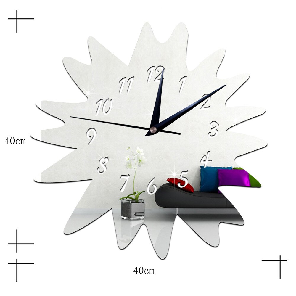 GZ027 Creatieve Windmolen Getande Gear 3D Spiegel Diy Wandklok Kamer Home Decoratie Sweep Beweging Klok Reloj De Pared