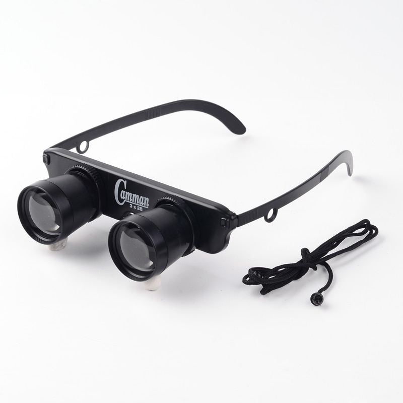 Praktische 3X28 Dubbele Bril Outdoor Vissen Verrekijker Optics Bril Vissen Vergrootglas Meting Gereedschap Voor Vissen: Default Title