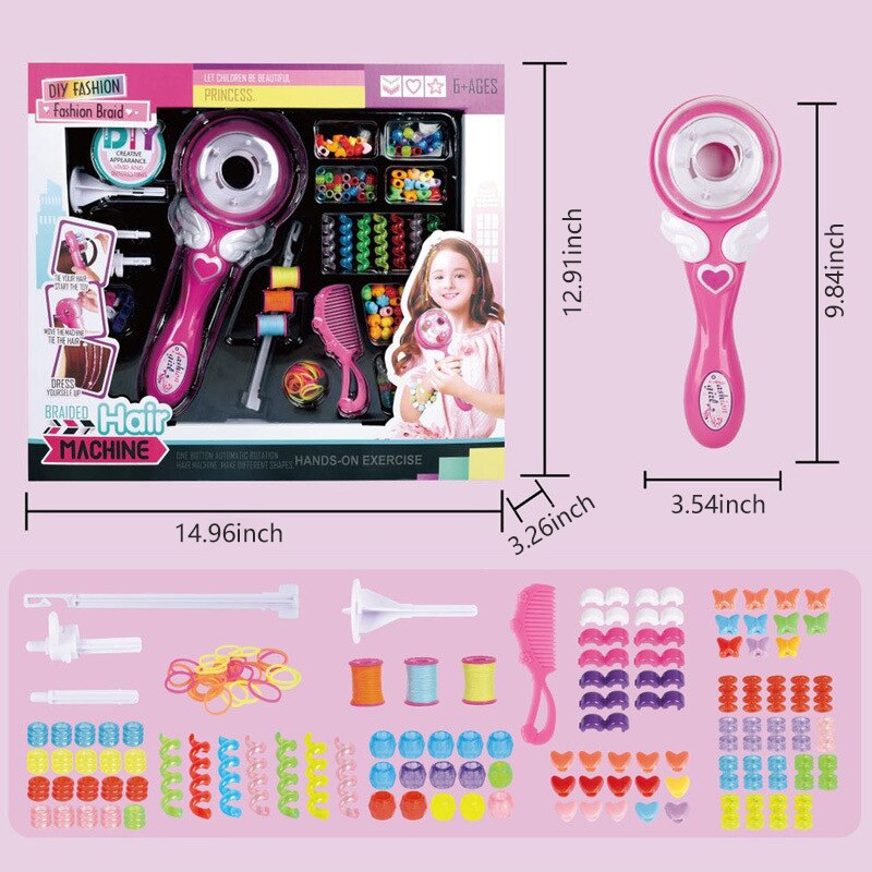 DIY Electric Automatic Hair Braider X-Press Braiding Hairstyle Tool Twist Knitted Machine Hair Braid Weave Girl Child: set 2