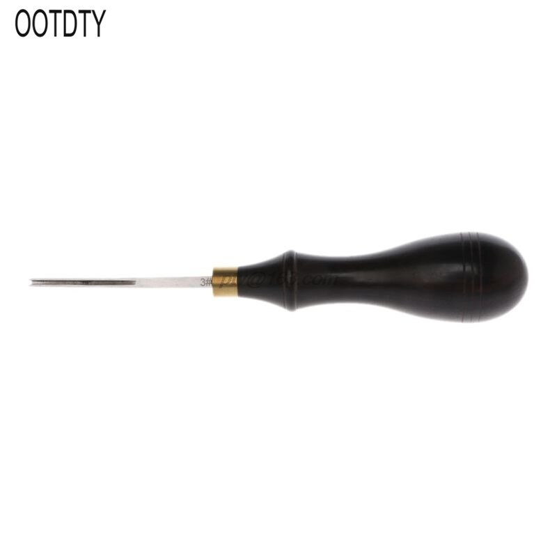 Borde de cuero Creaser hoja de acero ébano Blackwood ranura poco profunda Craft Mark Tool: 3