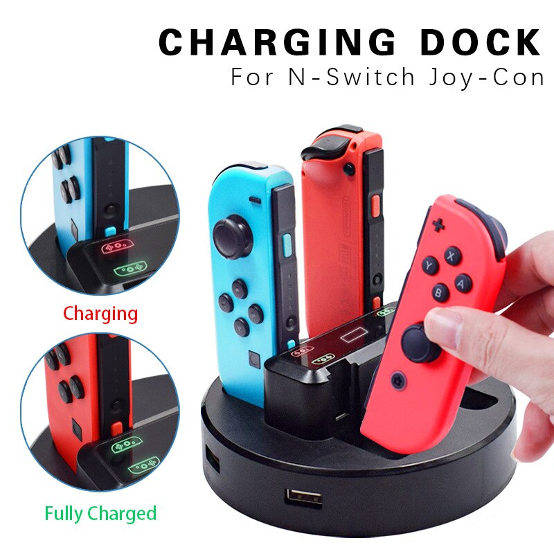 4in1 Opladen Dock Voor De Nintendo Switch Vreugde-Con Controller Stand Laadstation Voor N-Schakelaar Joycon Oplader Voor nintend Schakelaar