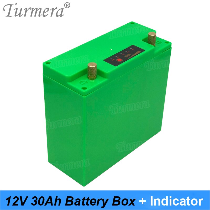 Turmera 12V 30Ah Battery Box Storage Case with Capacity Indicator Build 48Piece 18650 Battery for Uninterrupted Power Supply 12V