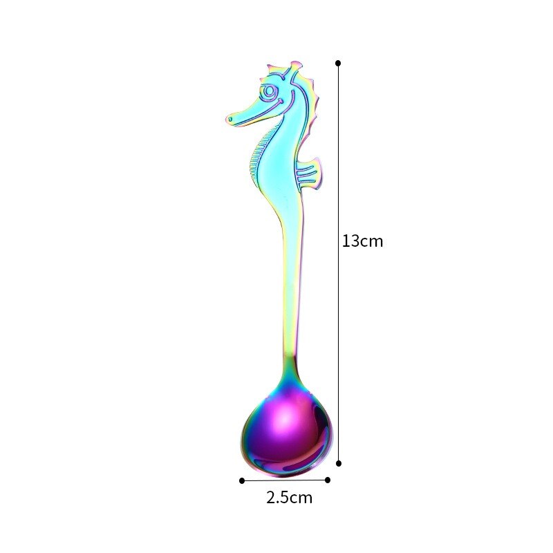 Cuillères à thé en acier inoxydable | Cuillère à café en acier inoxydable, cuillères à thé hippohorse mélange de cuisine, cuillère à tasse suspendue couverts à boire chauds: 2