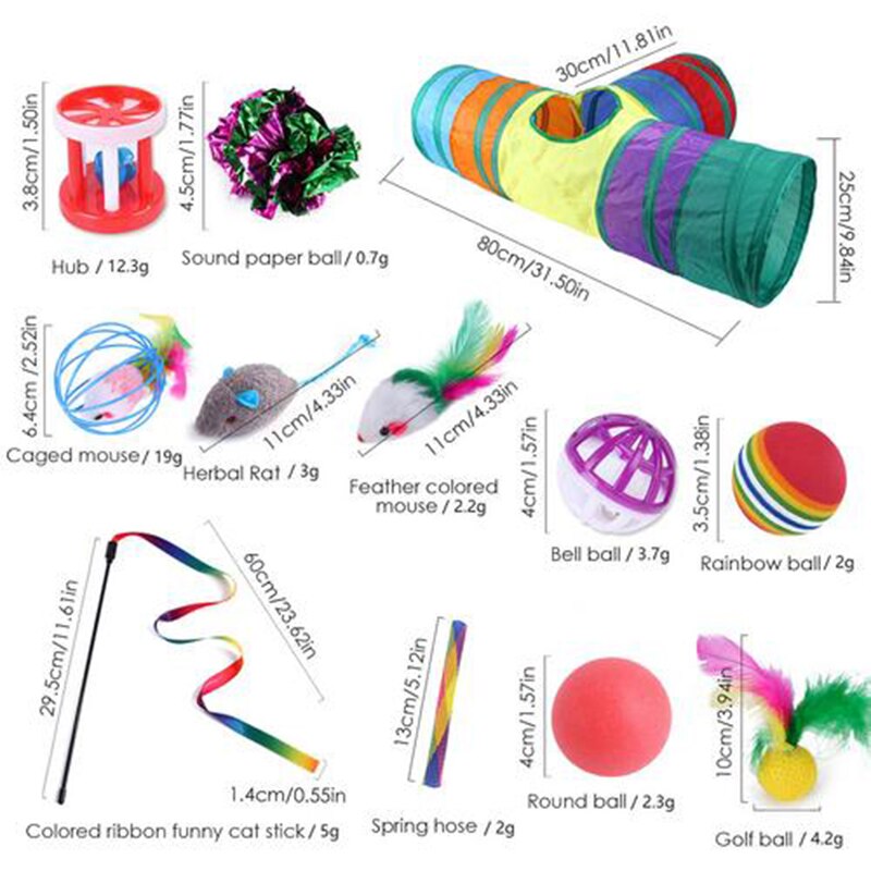 21Pcs Cat Toy Set Pet toy Supplies Creativity cat toys Indoor Interactive Kitten Toys for Cat Cat Accessories Pet Toys Set