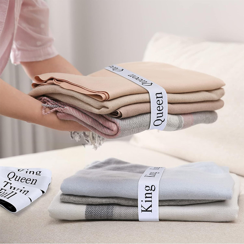 4Pcs Elastic Bedsheets Bands Bed Sheet Clothes Storage Organizer Sheet Closet Organization Labels Letter Sheet Straps