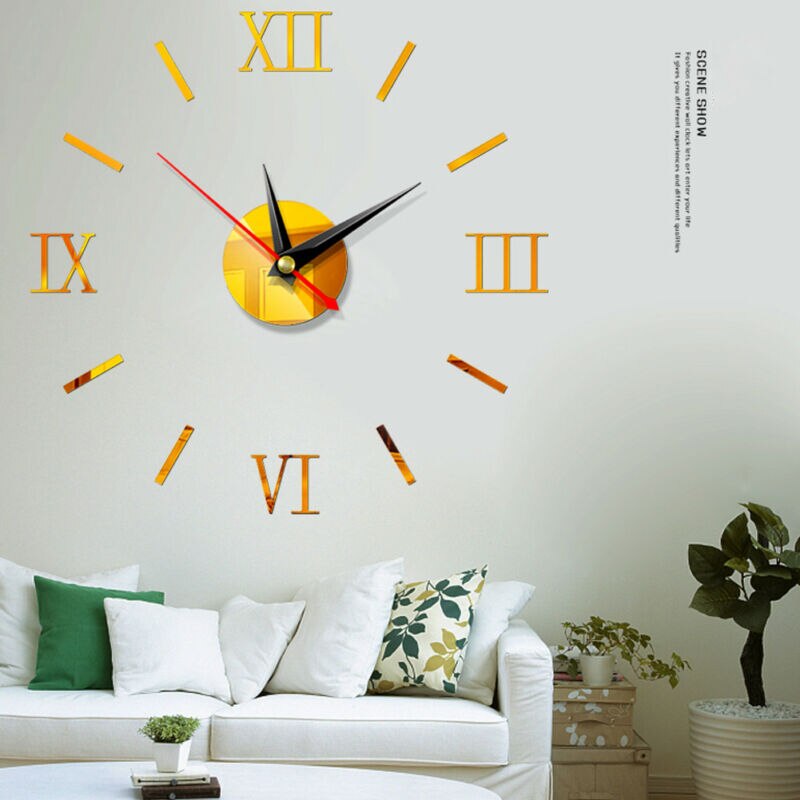Home Decoration Modern Wall Clocks Wall Sticker DIY Wall Sticker Clock 3D Big Mirror Clock Wall Stickers
