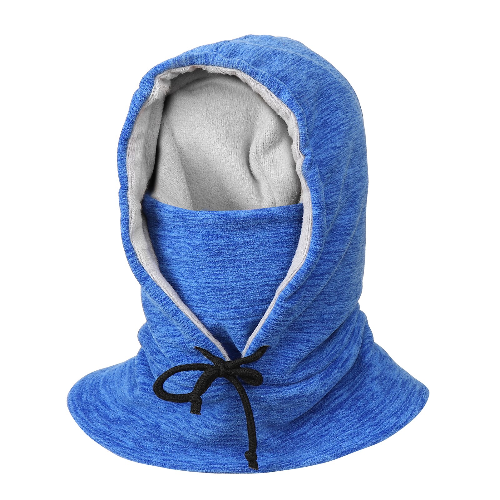 Men Women Winter Balaclava Warm Windproof Fleece Lining Drawstring Neck Gaiter Cycling Hiking Running Outdoors Hat: Blue
