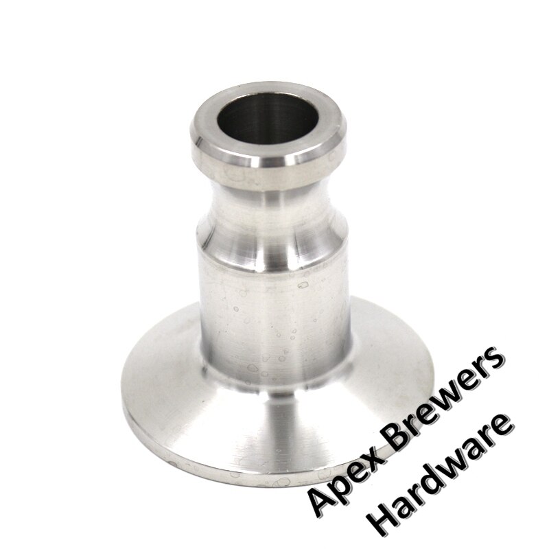 Male Camlock to Tri Clover Adapter, 1/2" Cam x 1.5"TC, SS04, High Flow Fitting, Brewer Hardware,