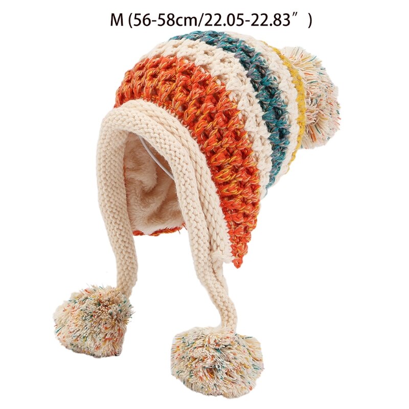Sombrero de lana con personalidad para hombre y mujer, gorro de punto grueso, cálido e informal, a prueba de viento, Color a juego, tendencia al aire libre, Invierno