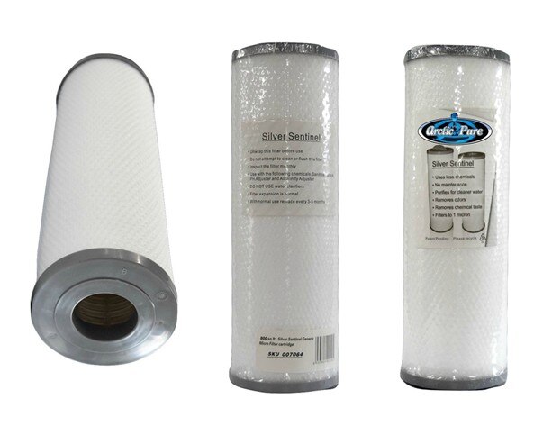 Sølv sentinel vandfilter 800 sq. ft renser for klart vand fjern lugt og kemisk smag patent spa filter