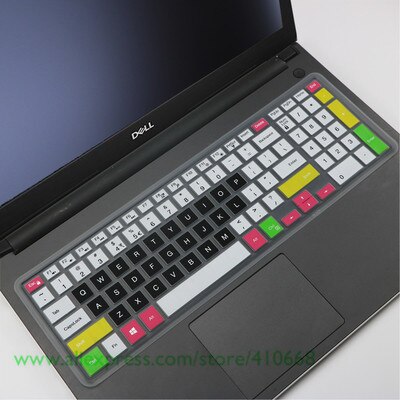 15.6 inch Silicone laptop keyboard cover skin Protector For Dell inspiron Vostro 3000 7559Ins 15P 15 7000 7568 15-7560 2528: Candy black