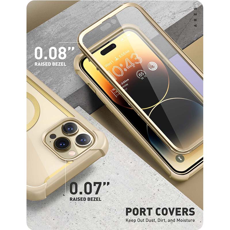 (für iphone 14 Profi max hülle, 6.7 zoll) i-blason aresmag robuste, transparente ganzkörper-Stoßstange-hülle mit integriertem displayschutz