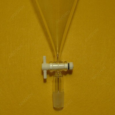1000 ML, Peervormig Scheitrechter, PTFE Valve, 24/29 Grond Joint