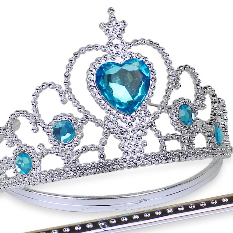 Girls 2 piece/Set Princess Tiara Accessories Children Diamond Crowns + Magic Wands girl Christmas Party festival