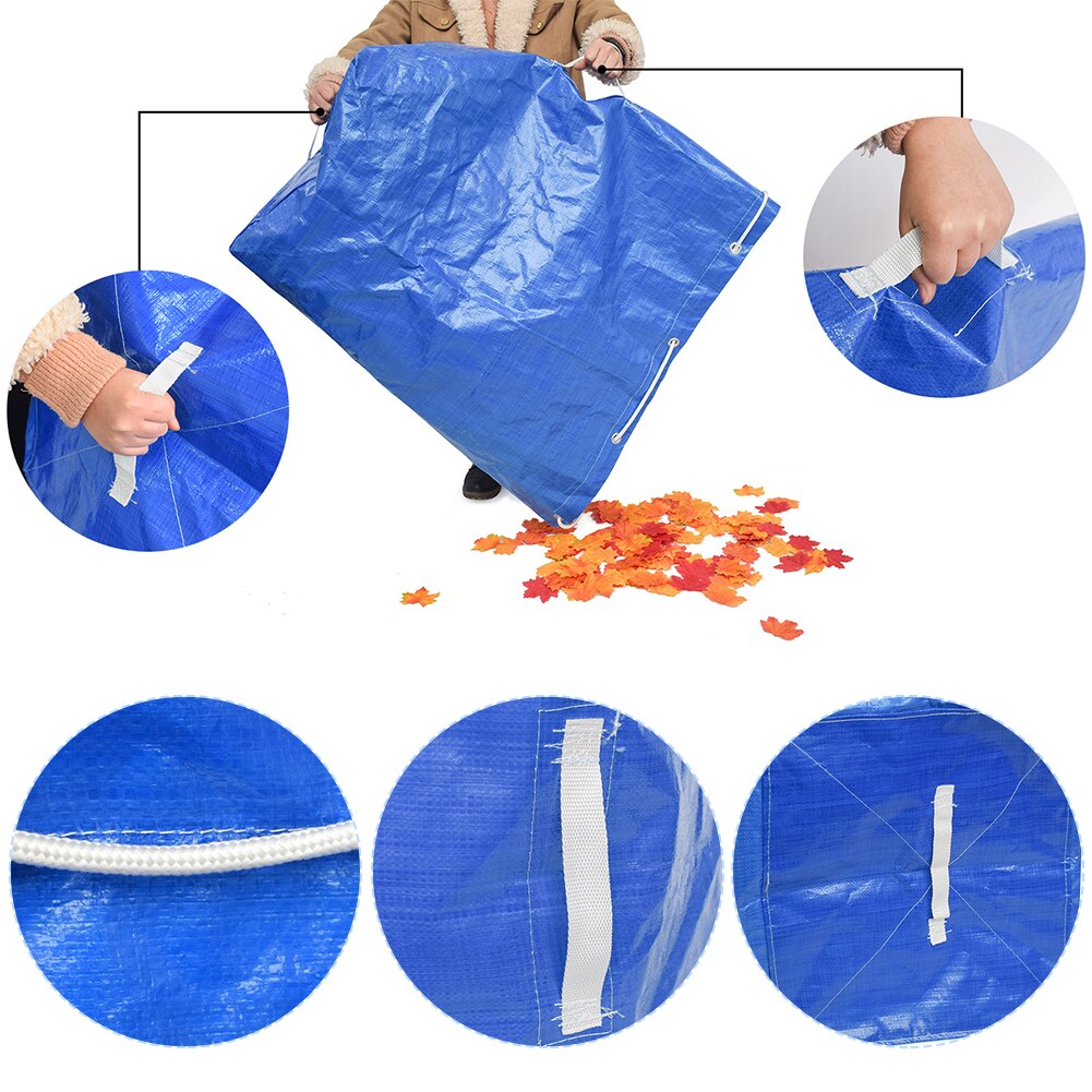 Garden Waste Bag Lawn Pool With Handle Draswtring Collection Portable Garbage Cleaning Waterproof Reusable Leaf Storage Strong