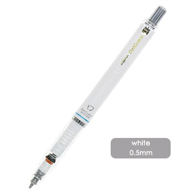 Lápis mecânico zebra delguard, lápis para escola, 1 peça, anti-quebra, núcleo mecânico, de alta qualidade: 05white