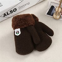 Newborn Babies Amazing Cute Solid Thicken Comfortable Warm Gloves Newborn Winter Warm Gloves Mittens for Infant Baby Boys Girls: Coffe