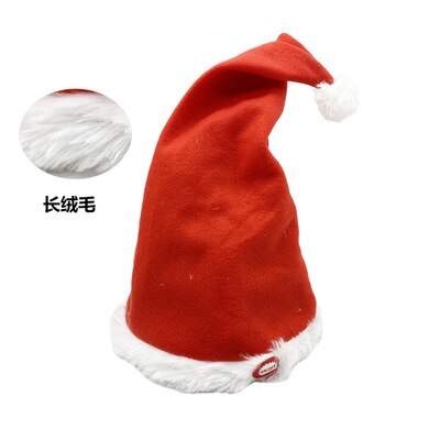 Elektrische Kerst Hoed Zingen Dansen Swing Hoofddeksels Rood Santa Cap Met Aanpassing Binden Festival Decoratie: 2