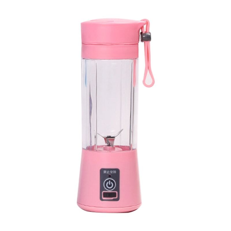 Batidora batidora portátil de 4/6 cuchillas para batidos de leche de zumos de frutas con recargable por USB: 4 blades pink