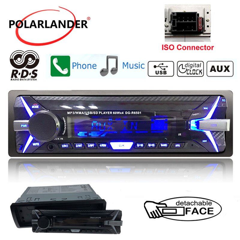 Usb Muziek Auto Stereo Audio In-Dash Fm Aux Input Sd Usb MP3 Radio Speler Bluetooth Handsfreer