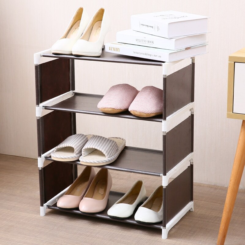 3-5 lag sko rack arrangør stativ rack stue stof støvtæt kabinet arrangør holder diy foldbar stativ sko hylde