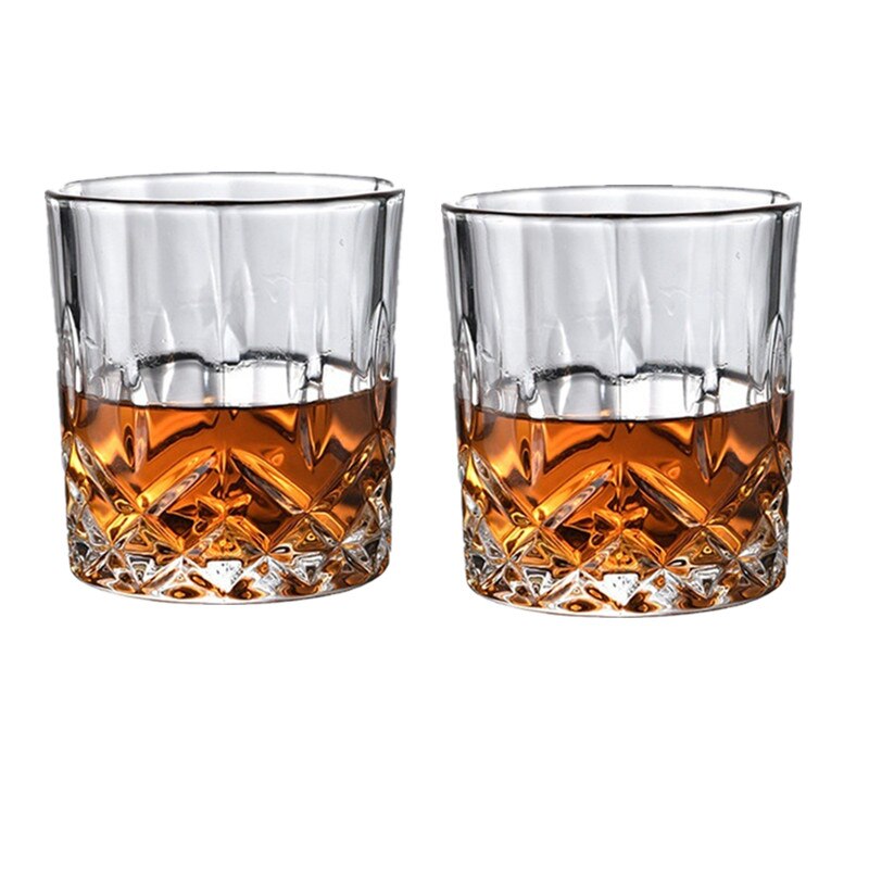 1/2/4/6Pcs Vintage Whiskey Glasses Bourbon Glass Ultra-Clear Layer Vodka Bourbon Cocktail Scottish Glass Bar: 2pcs