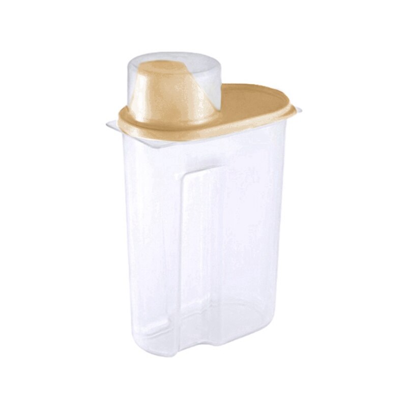 Plast korn dispenser mad opbevaring boks køkken mad korn ris beholder bærbar organisator korn opbevaring dåser: Beige / S