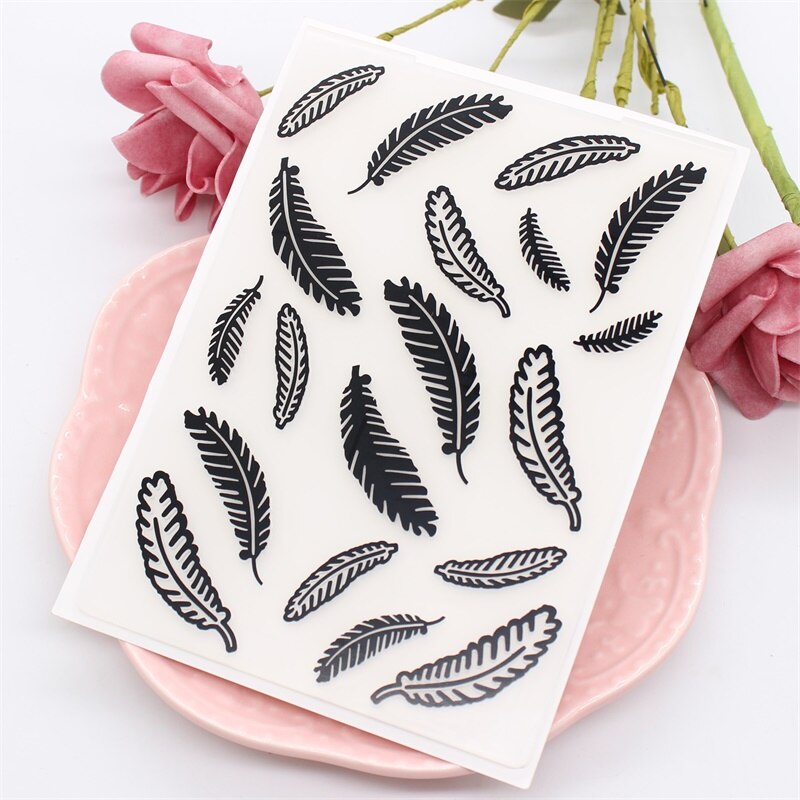 YPP CRAFT Feather Plastic Embossing Folders for DIY Scrapbooking Paper Craft/Card Making Decoration Supplies