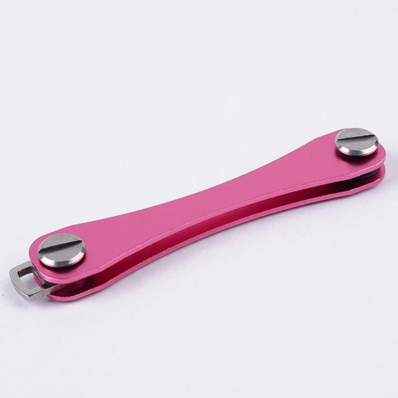 Aluminum Key Clip Flexible Metal Key Storage Compact Key Holder Keychain Organizer Multi-functional Plactical Clip Keychain Clip: pink