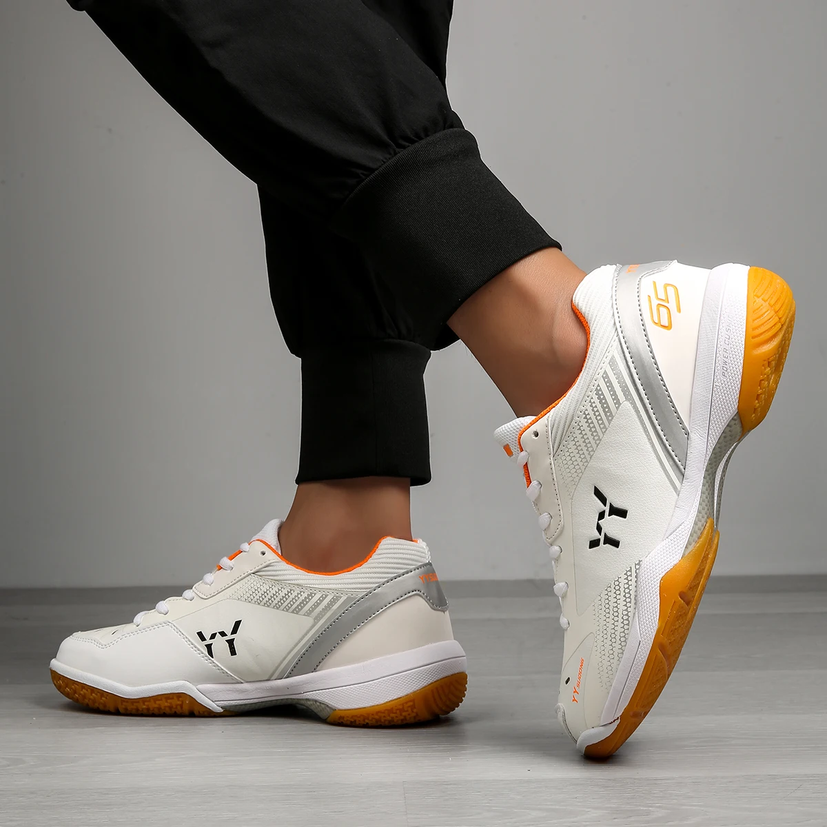 Männer Badminton Schuhe Wettbewerb Tragen Beständig Tischtennis Schuhe Ausbildung Turnschuhe Männlichen Original Volleyball Schuhe: Licht Gelb / 43