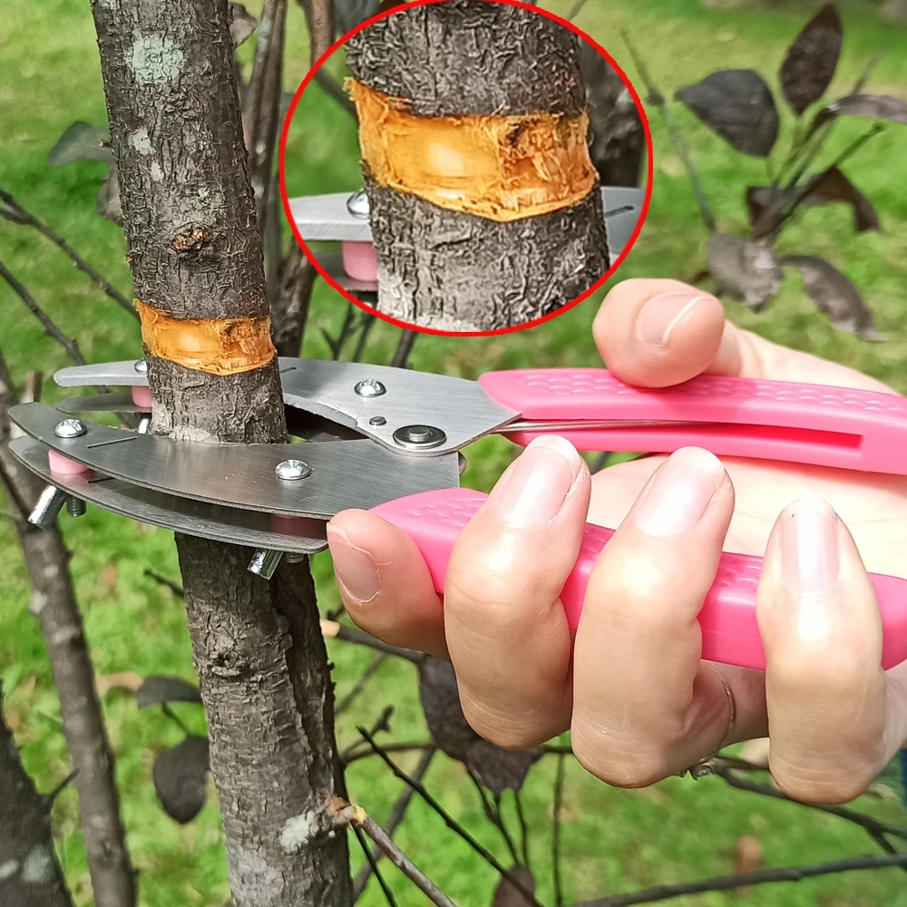 Pfropfen Schneiden Werkzeug Schere Für Garten Ring Form Pfropfen Cutter Obst Baum Schäler Rinde Abisolieren Schneiden Edelstahl Gard