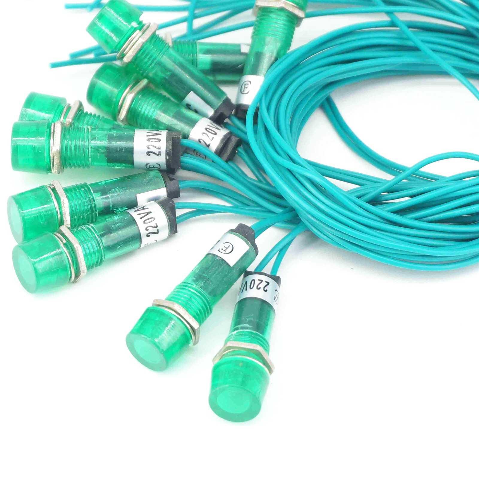 10PCS 220V Green Indicator Lamp Signal Switch Light Special For Water Heater Food Grade