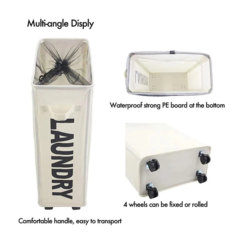 Foldable Laundry Basket with Wheels Dirty Clothes Storage Basket Bathroom Laundry Hamper Household Laundri Hamper Toy Storage