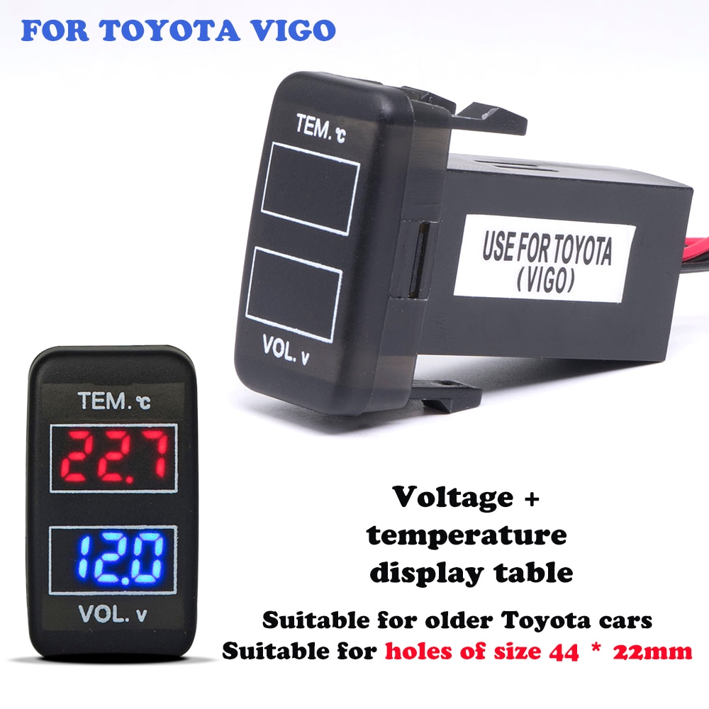 Car Voltage Temperature Display Meter Cool Modifie... Grandado
