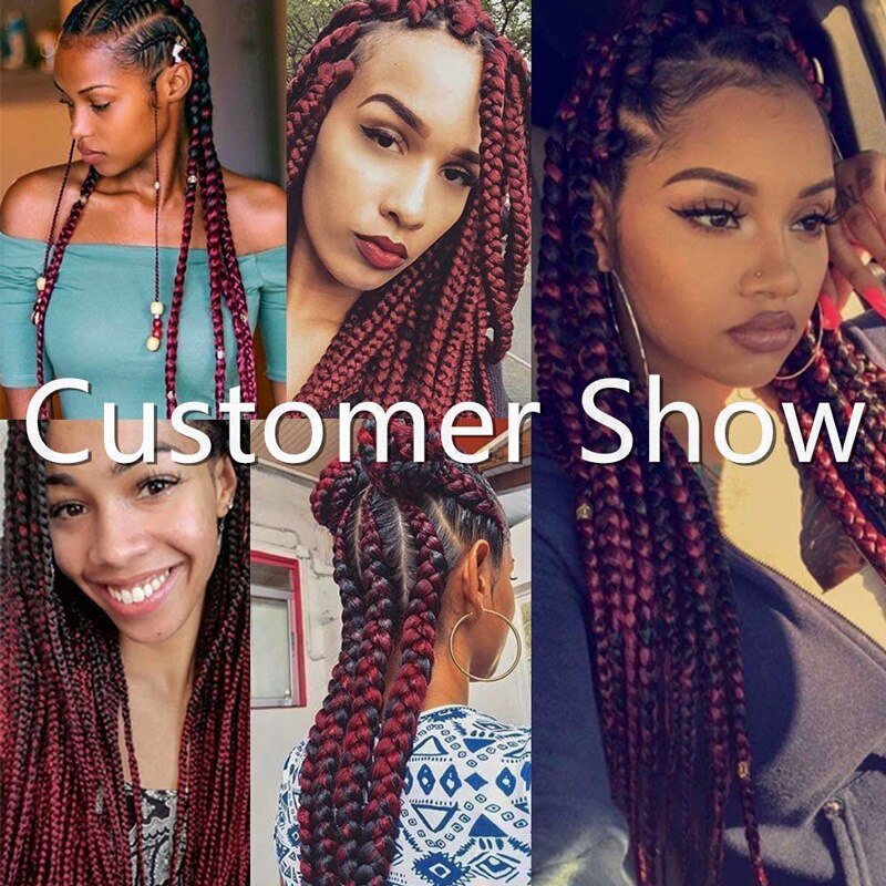 Lelinta Ombre Jumbo Braiding Hair Extensions Kanekalon Synthetic Braiding Hair 24inch 3Pack/Lot Two Tone Braiding Hair (Brown)