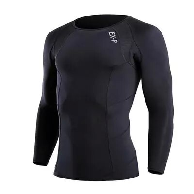 Winter Thermal EXP Male compression Gym Long sleeve T-shirt marathon runners training Workout Stretch Thermo: L