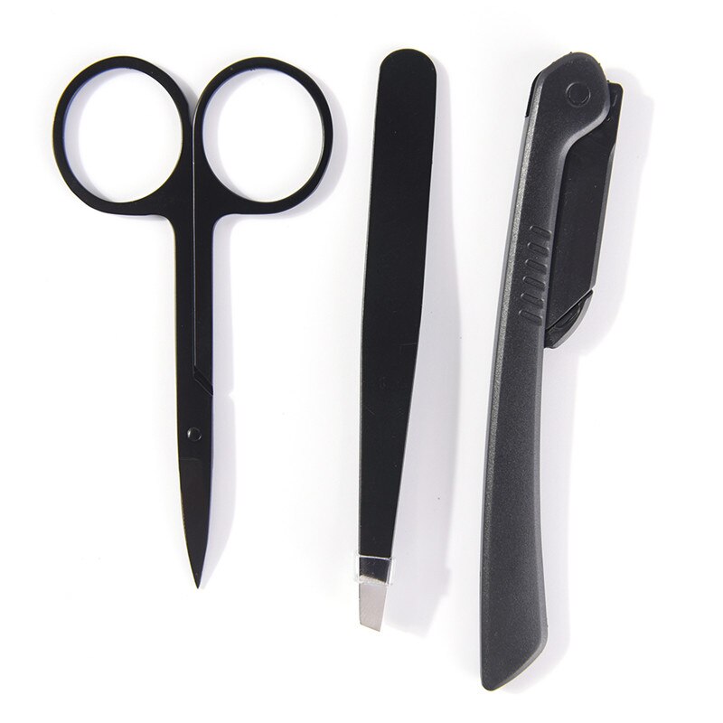 3pcs/set Stainless Steel Eyebrow Cutter Eyebrow Scissors Eyebrow Knife Thrush Set Women Girl Makeup Beauty Tools