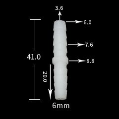 10 stk pagoda plastik slangesamling 1.6 2.4 3.2 4 4.8 5.6 6.4 8 9.5 10 mm rørslangetilbehør: 6.0mm mælkeagtige